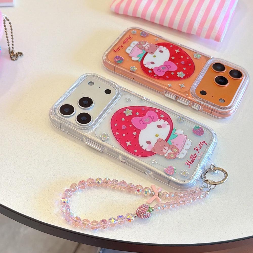 Ốp Lưng Cứng Trong Suốt Tương Thích Với iPhone 13 14 14Pro 14ProMax 15 15Pro 15ProMax 16 16Pro 16ProMax 17 17Pro 17ProMax Ốp Họa Tiết Dâu Gấu Nhỏ