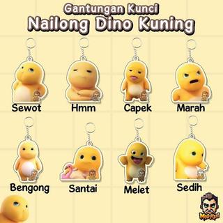 Gantungan Kunci Nailong Dino Kuning Akrilik / Acrylic KeyChain Meme Lucu Imut - 1 Sisi, Sewot