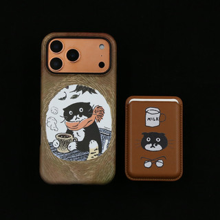 Ốp bảo vệ họa tiết mèo trà mèo cho iPhone 11 12promax 13pro15pro 15promax 14 14promax 14pro 16 pro max 16 plus 17 17promax ốp lưng hai trong một