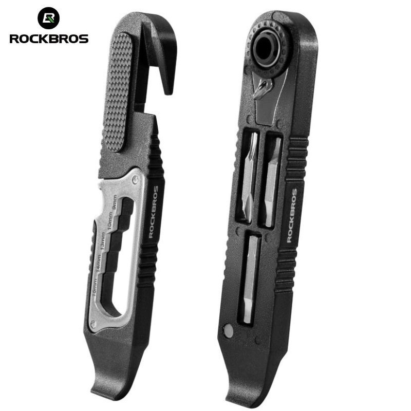 Rockbros Đa Năng Lốp Đòn Bẩy Leo Núi - Bộ Công Cụ Sửa Chữa Xe Đạp Đường Bộ, Bao Gồm Ratchet, Cờ Lê và Miếng Dán