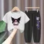 Trẻ Em Kuromi Hoạt Hình Áo Chống Muỗi Bộ Bé Gái Mùa Hè Thường Ngày Dễ Thương Hai Mảnh Trang Phục