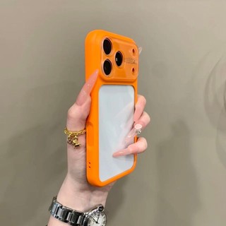 Ốp điện thoại di động trong suốt khung màu sắc nâng cao cho iPhone17 16 15 14 13 Pro Max bảo vệ camera chống sốc chống rơi mặt sau cứng
