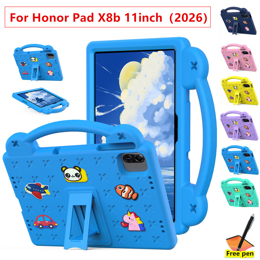 Ốp Lưng Cho Honor Pad X8b 11 Inch 2026 NDL2-W09 LTE 11 2025 11 "2024 X8A Trẻ Em Tay Cầm Đứng Ốp Lưng An Toàn Văn Phòng Kinh Doanh Giá Đỡ Mới Trẻ Em Học Sinh Nghiên Cứu Chống Sốc Bao