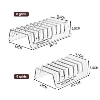 Kệ trưng bày CD WOAY, Thiết kế nhiều khe 6 / 8 Lưới Giá đỡ điện thoại Acrylic, Ký túc xá máy tính để bàn trong suốt chắc chắn đa năng cao cấp