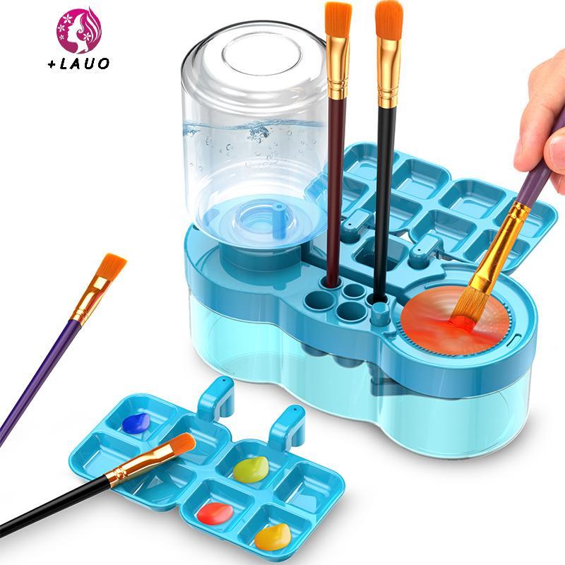 Springevenstar Nail Art Brush Máy giặt có nút thoát nước Bàn chải sơn Thiết bị sạch Lưu thông nước tự động cho bàn chải nghệ thuật làm móng Springevenstar