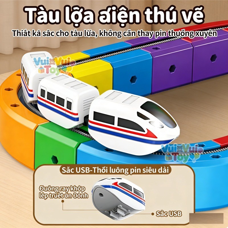 Bộ đồ chơi lắp ráp xe lửa chống trọng lực dành cho trẻ em, đồ chơi giáo dục lắp ráp tàu hỏa, quà tặng.