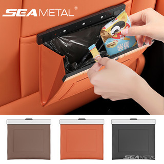 SEAMEMETALTAL Da Xe Thùng Rác Có Thể Từ Ghế Sau Treo Ẩn Túi Bảo Quản Nội Thất Xe Tổ Chức Sáng Tạo Phụ Kiện Ô Tô