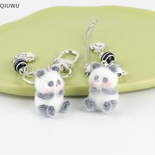 QIUWU Hoạt Hình Dễ Thương Floing Panda Dây Điện Thoại Thời Trang Gấu Trúc Móc Khóa Điện Thoại Di Động Túi Đáng Yêu Mặt Dây Chuyền Cặp Đôi Móc Khóa.