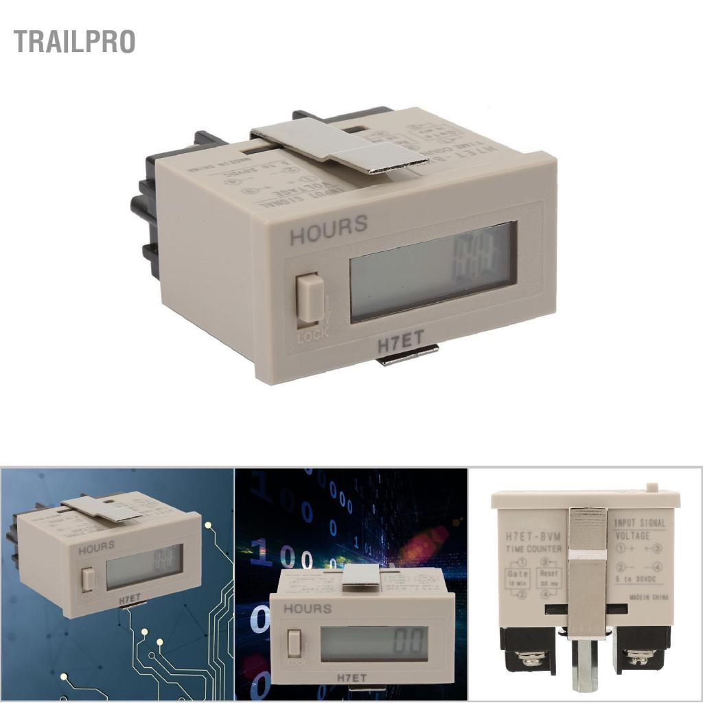 TrailPro Bộ đếm kỹ thuật số Hilitand H7ET-BVM Bộ tổng điện DC 5-30V với màn hình LCD 6 chữ số (0,0 giờ)