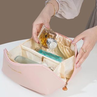 Túi mỹ phẩm da PU cao cấp dung tích lớn, di động, tiện du lịch, túi vệ sinh giá trị cao