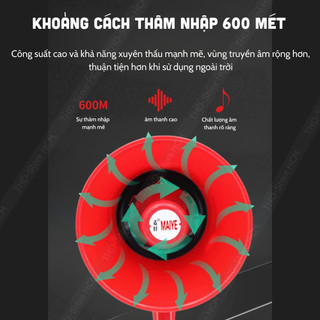 Loa phóng thanh HM-135V công suất 15W âm thanh to rõ phù hợp bán hàng rong ngoài trời , du lịch