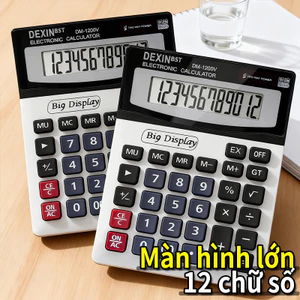 Máy tính DM-1200V — Máy tính 12 chữ số chạy bằng pin kép, phím bấm lớn, thao tác nhanh chóng