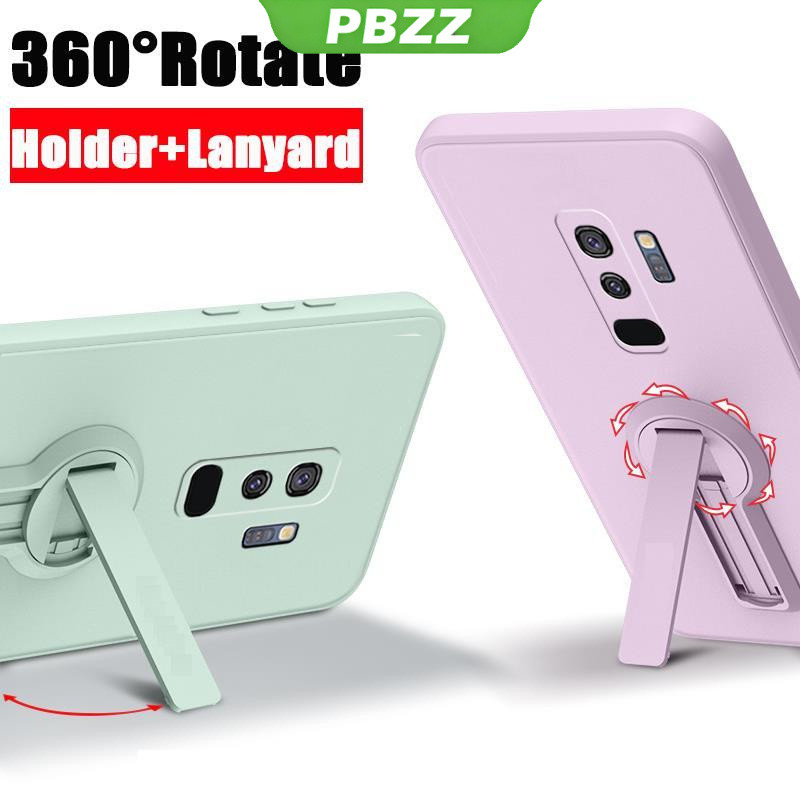 Ốp mềm Samsung S9/S9 Plus chống sốc 360° viền vuông, silicon, thiết kế mới kèm giá đỡ ytxzzj01