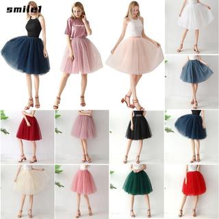 Váy phồng SMILE, Váy ngắn Tutu màu trơn, Váy vải tuyn lưng cao mềm mại thanh lịch Váy nữ