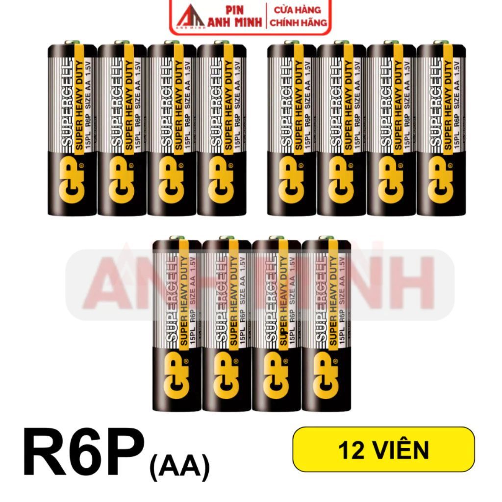 Pin Tiểu 1.5V AA GP Super Heavy Duty - Hộp 40 viên pin 2A cao cấp dùng cho micro, đồng hồ, đồ chơi