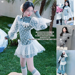 Bộ đồ thường ngày màu trơn cho bé gái 2026 Xuân Thu Phong cách mới Áo thun cổ polo trẻ em + Quần short Bộ đồ hai mảnh