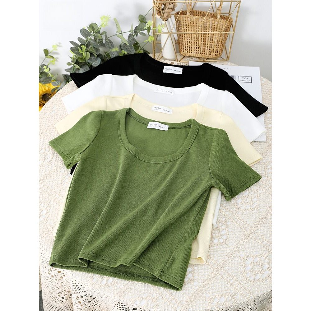 Áo thun ngắn tay Mutu Cotton nữ thiết kế mới mẻ Inspired by INS và phong cách Niche phù hợp mùa hè