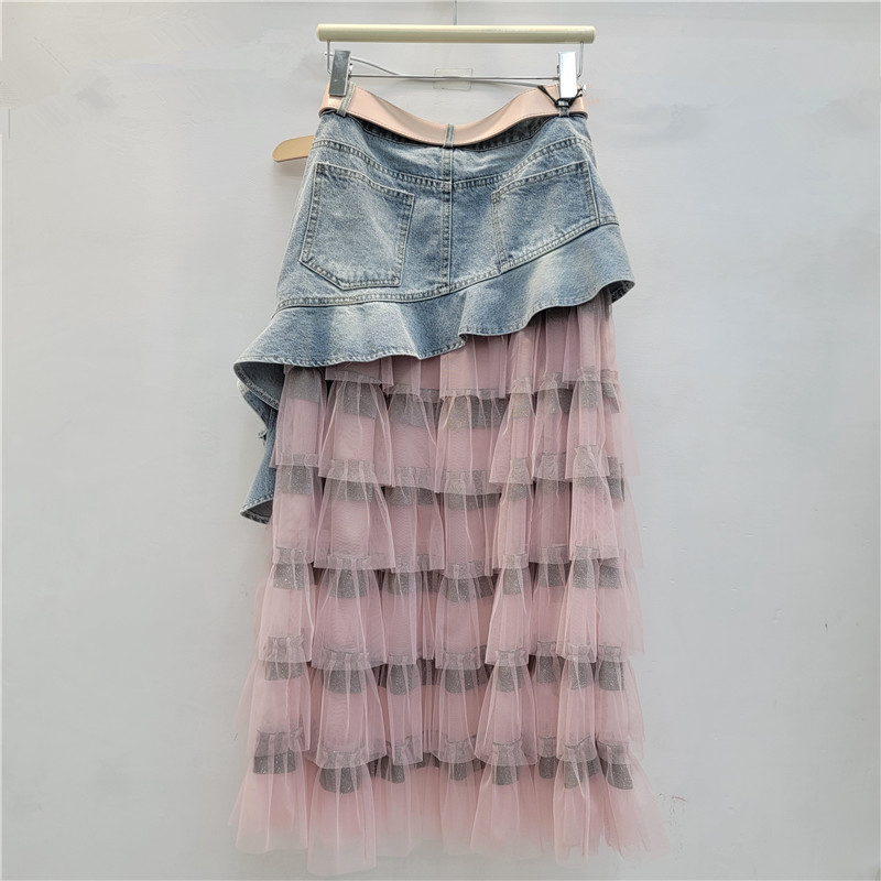 Lưới Khâu Xù Denim Midi cho Nữ - Phong Cách Mới Mùa Hè 2026
