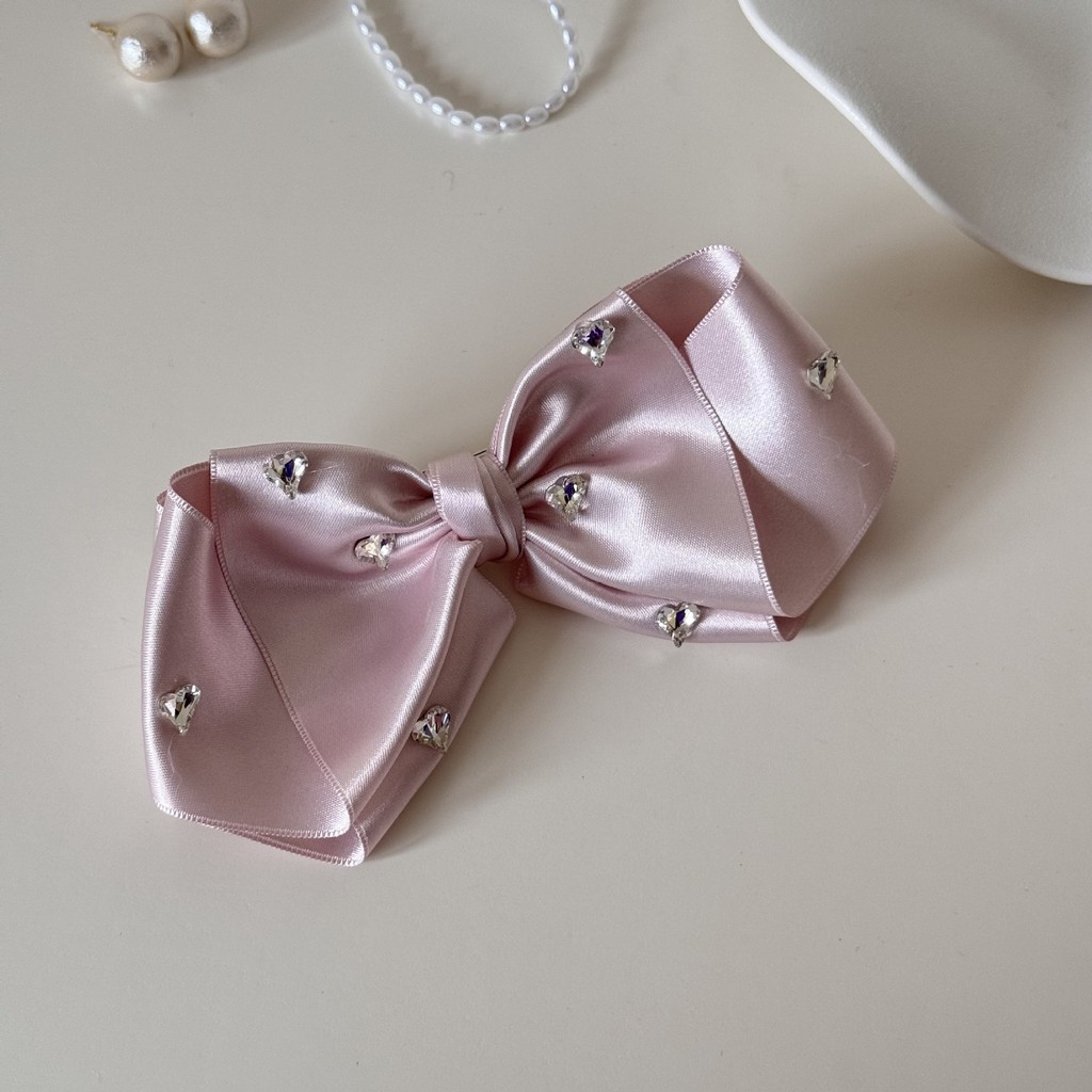 Kẹp tóc nơ Satin thanh lịch Kẹp tóc nữ mùa xuân