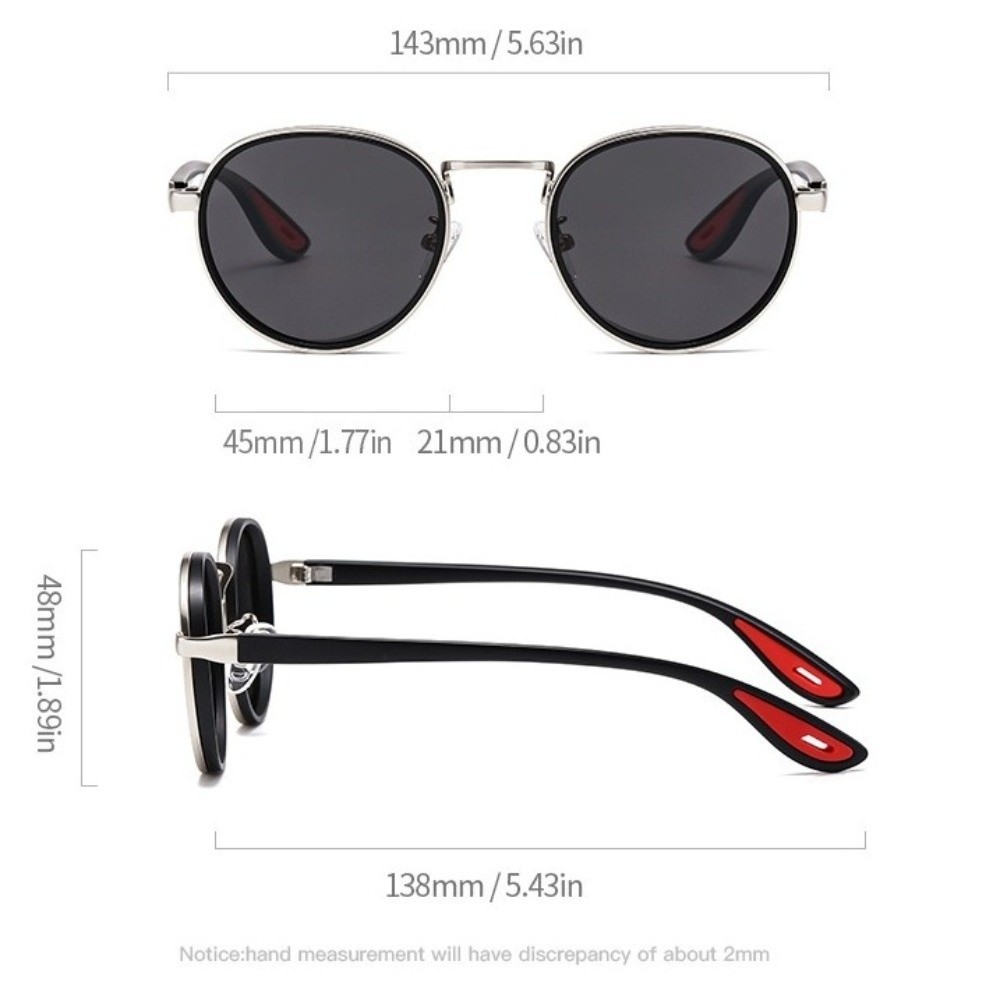 Kính râm HOBBYIN gọng tròn chống tia cực tím, phong cách Punk cho nam