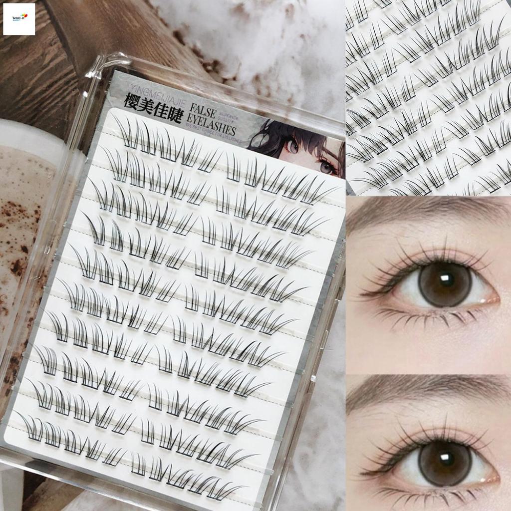 Lông mi giả phong cách hươu tự nhiên Black C Curl 9-12mm Bấm vào mi riêng lẻ Sợi tổng hợp thoải mái
