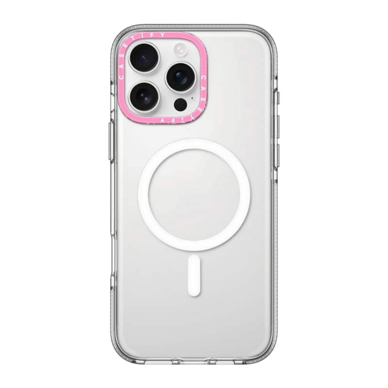 CASECASE X Clear HỒNG CAMERA PHIÊN BẢN RING Tác động Vỏ hút từ tính cho IPhone 17 / 16 / 15 / 14 / 13 Pro Max Air với bao bì cao cấp