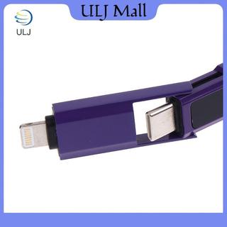 ULJ 4 Trong 1 Ngắn Loại C Móc Khóa Dây Cáp Dữ Liệu Có Màn Hình LED, Dây Sạc Nhanh PD Bện Cho Galaxy A17.