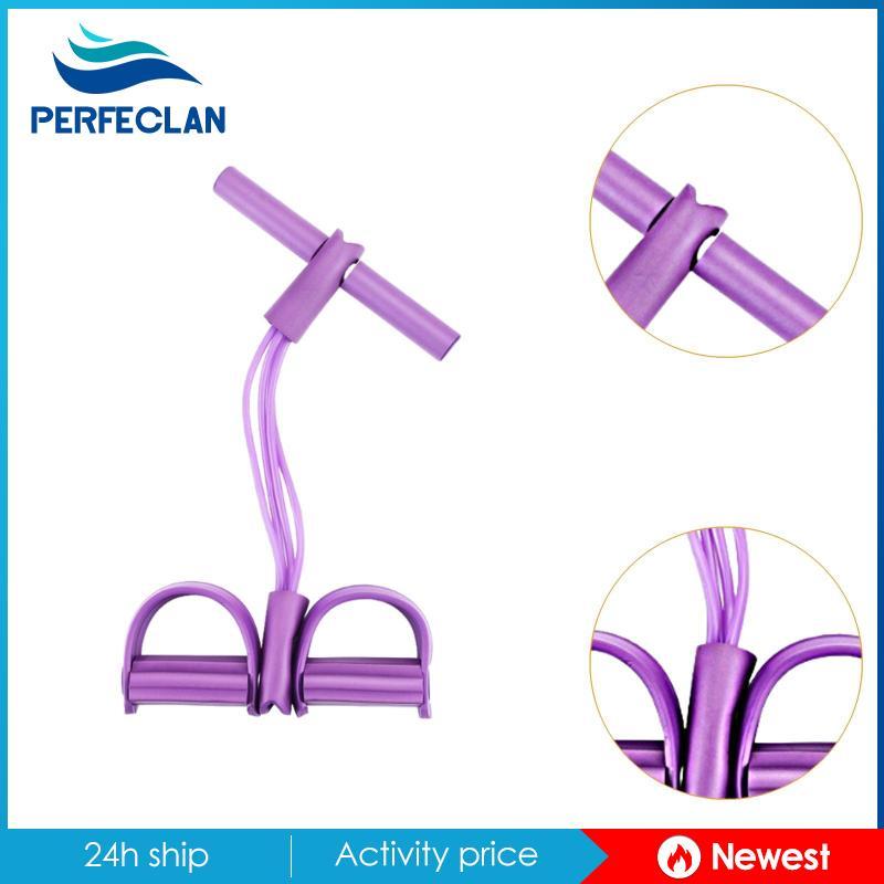 Bàn đạp tập thể dục có dây kháng lực, chống trượt, với tay cầm - Phù hợp cho gia đình tập luyện bụng và chân