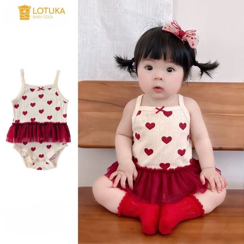 Bodysuit Chip Cánh Tiên Chất Cotton Thông Hơi Phối Thô Cotton Siêu Mát LOTUKA Cho Bé, Set Bé Gái, Quần Áo Trẻ Em 3-12kg | BigBuy360 - bigbuy360.vn