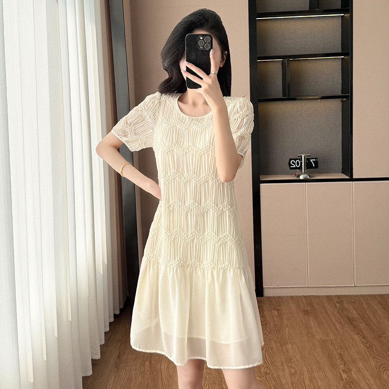 Đầm ngắn tay cổ tròn kiểu Pháp phong cách Chanel dành cho nữ, mẫu mới mùa hè, thanh lịch và thời trang