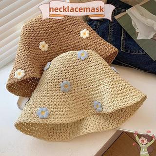 CLKLACEMASK Mũ Rơm, Hoa Nhỏ Có Thể Gập Lại Panama Mũ, Chống Nắng Ngọt Ngào Chống Tia UV Mũ Xô Thoáng Khí Mùa Hè