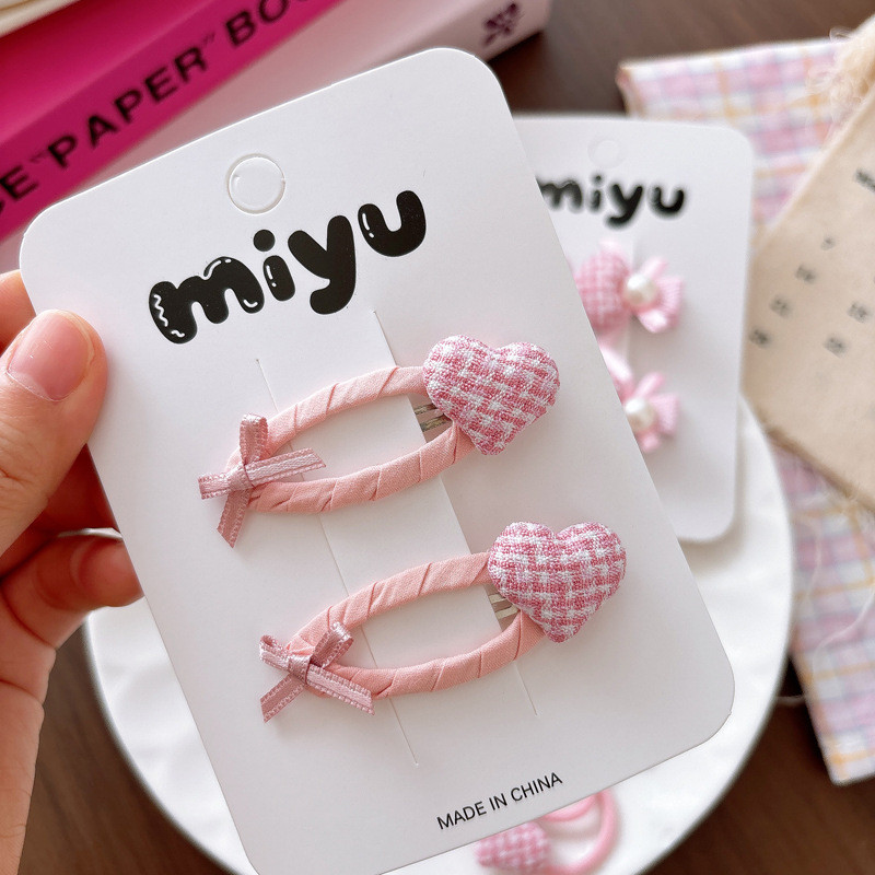 Ngọt Ngào Trái Tim Hồng Kẹp Tóc Bé Gái Nổ Kẹp