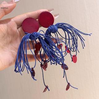 Bông Tai Dài Màu Xanh Đỏ, Phong Cách Phóng Đại Retro Thích Hợp Cho Cô Dâu Và Kỳ Nghỉ