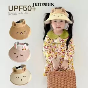 JKDESIGN Mũ chống nắng trẻ em, Mũ che nắng ống hút có thể điều chỉnh, Mũ chống nắng chống nắng thời trang chống nắng du lịch