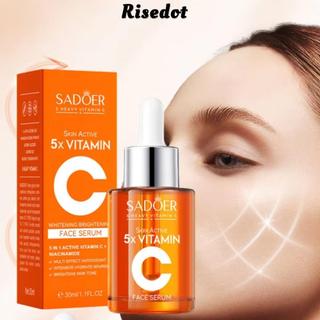 RISEDOT Vitamin C Serum, Công thức hấp thụ nhanh 5 trong 1 Hydrating, Radiance Complexion pH Cân bằng Chất chống oxy hóa Phong phú Kết cấu nhẹ Giảm thiểu lỗ chân lông nhạy cảm An toàn cho da