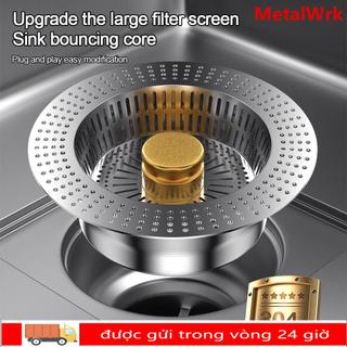 Bộ lọc thoát nước bồn rửa chén METALWRK, Nút chặn bồn rửa chống tắc 3 trong 1, Bộ lọc bồn rửa bật lên bằng thép không gỉ 304 được nâng cấp cho nhà bếp