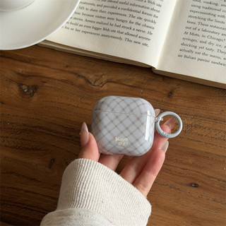 Lưới kim cương màu xanh xám cho Airpods4 AirPods 1 / 2 3 Pro Pro2 pro3 Bộ tai nghe Bluetooth không dây Vỏ bảo vệ tai nghe AirPods Pro i3 i4 pro3