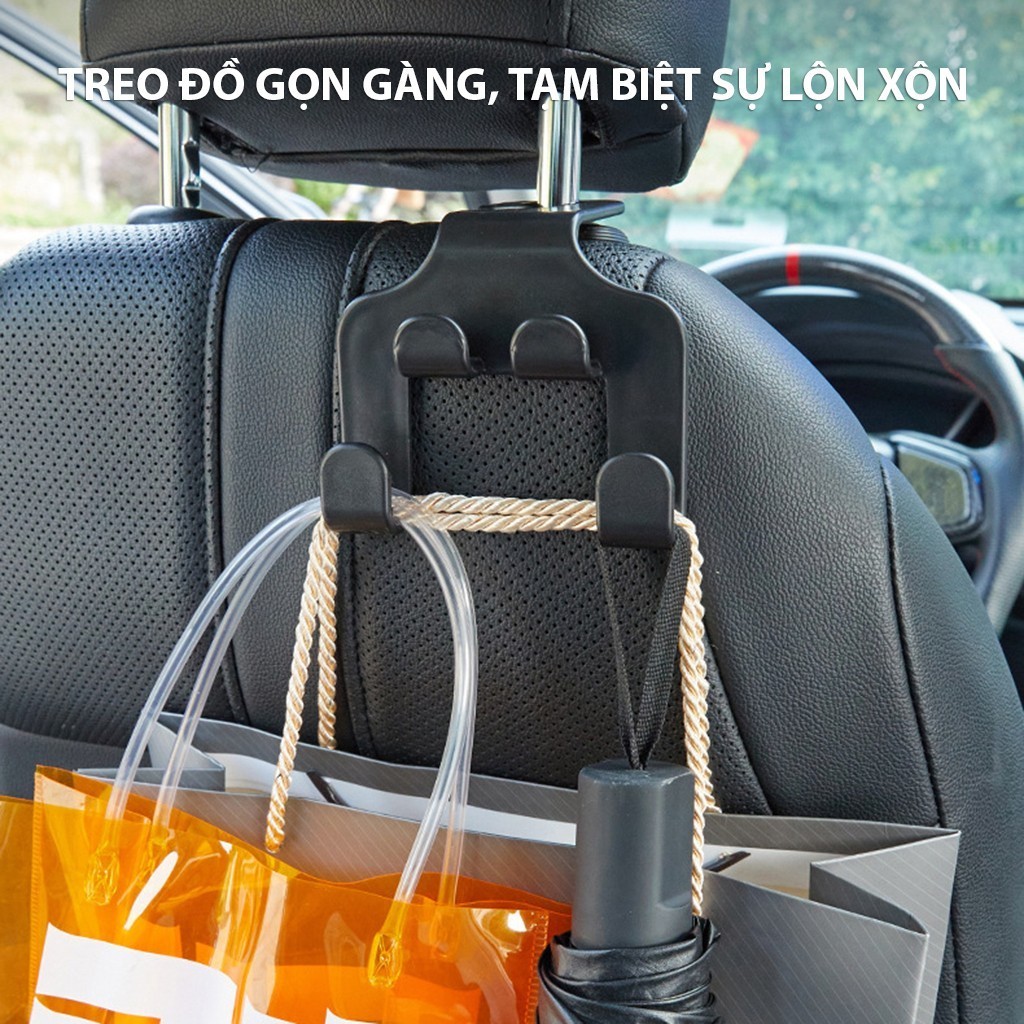 Combo 4 Móc Treo Đồ Gắn Sau Ghế Ô Tô, Giá Đỡ Điện Thoại 4 Chân Đa Năng Phù Hợp Với Mọi Loại Xe Cobak Auto