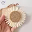 HFTOY Boho Dệt Hướng Dương Tên Stier Mặt Dây Chuyền Handmade Hoa Tên Thẻ Charm Túi Trang Trí Chống Mất Dấu Tên Móc Khóa Quyến Rũ ~