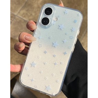 Dành Cho IPhone 17 16 15 14 13 12 11 Pro Max X XR XS Max 7 8 Plus Màu xanh bột gradient sao trường hợp điện thoại