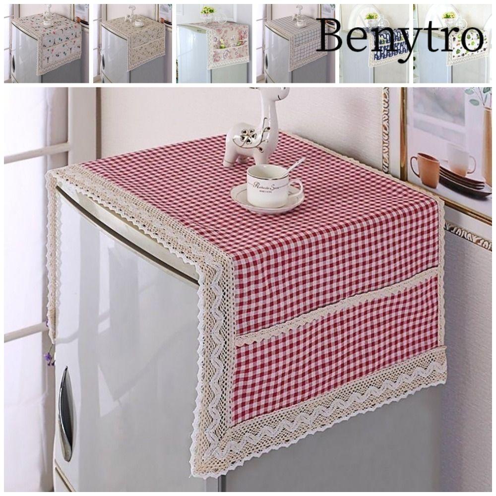 Benytro BENYTRO 1 Tấm Che Bụi Tủ Lạnh, Vải Lanh Cotton Chống Bụi, Có Túi Bảo Quản Khăn Máy Giặt 55x120cm