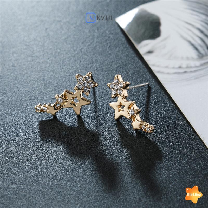 [KvJJL-t] 1 Cặp Bán Chạy Đơn Giản Ngôi Sao Nữ Thả Bông Tai Kim Cương Giả Sáng Bóng Tinh Tế Đa Năng Bông Tai Nữ Trang Sức Thời Trang Mới