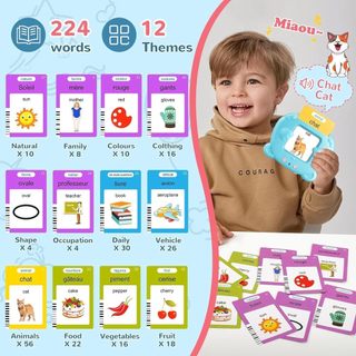 Máy học giáo dục sớm song ngữ | Thẻ Flash Pháp / Nga / Anh, Chèn & Đọc Thiết kế gấu di động P6AF