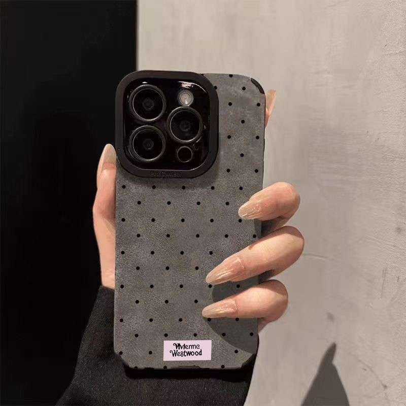 Màn hình đầy điểm đen nhỏ phù hợp cho vỏ điện thoại da lông iPhone 17/16/15 Pro Max, bán chạy cho các mẫu 14/13/12