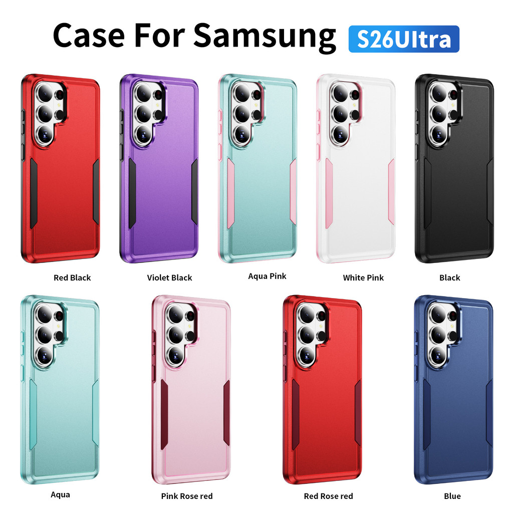 Ốp lưng chắc chắn 2IN1 PC + TPU Armor cho Samsung Galaxy S26 Ultra S25 S24 S23 S22 S21 Plus Vỏ bảo vệ chống rơi nâng cao