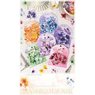 JIANWU Flower Bloom Unfuring Series Vintage Plant Hoa Phong Cảnh Chất Liệu Cắt Dán PET Nhãn Dán Sáng Tạo DIY Tạp Chí Văn Phòng Phẩm