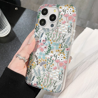 Vỏ cứng dày không gian vỡ nở hoa đầy đủ Ốp điện thoại cho iPhone 17 16 15 14 13 12 11 X XR