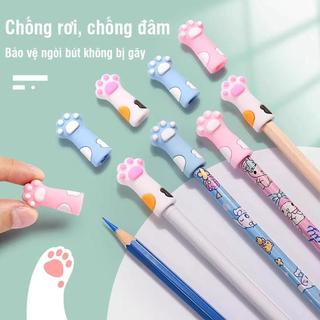 Nắp đậy bút chì nhiều hình thú khác nhau, chất liệu cao su bền đẹp, combo 15 cái cho bé sáng tạo