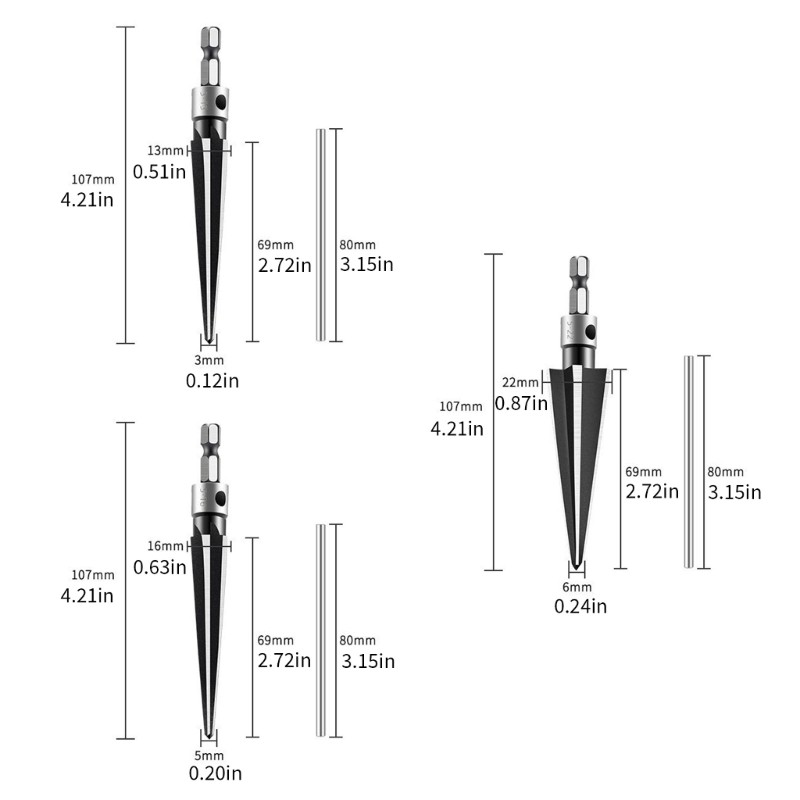 COO Metal Manual Hole Expander Reamer Hex Shank để mở rộng lỗ kim loại nhựa