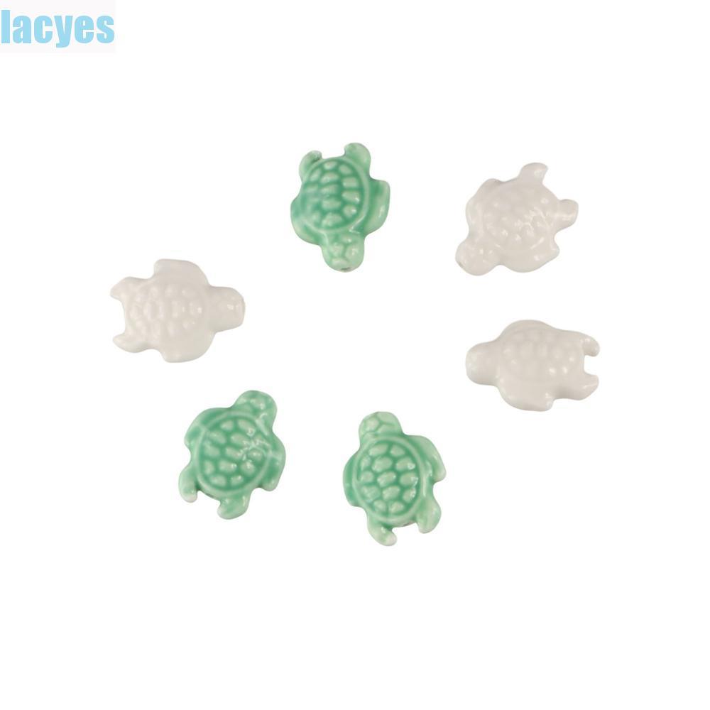 LACYES 10 Hạt Rùa Biển, Handmade Thủ Công Gốm Sứ Miếng Đệm Rời Hạt, Dễ Thương Màu Tươi Vòng Cổ Bông Tai Trang Sức Thời Trang Làm Chất Liệu